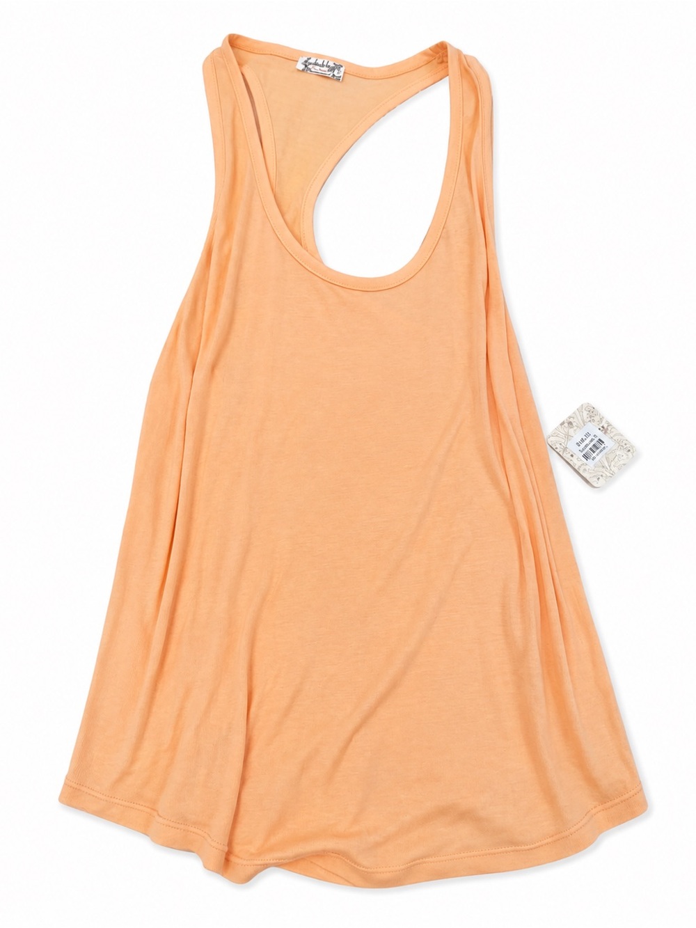 Free People Movement Peach Orange Ribbed Racerback Tank Top Size S NWT